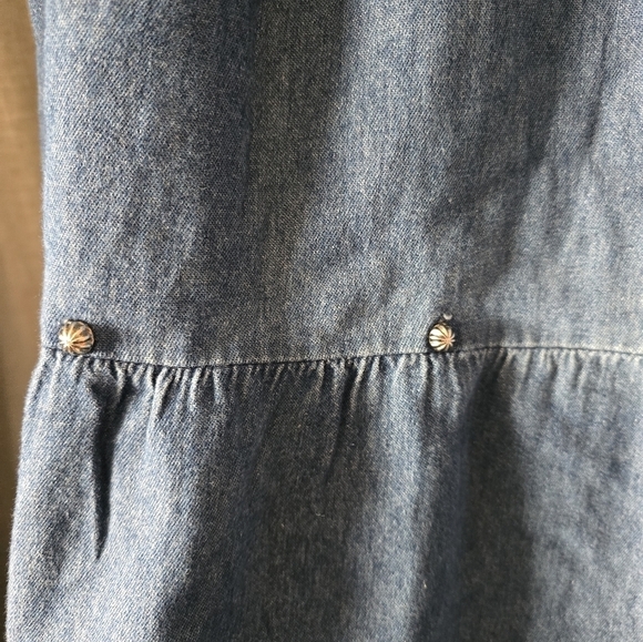 VRG SPORT Vintage Studded Denim Midi Skirt Side Slits Western Size XL - Picture 2 of 7